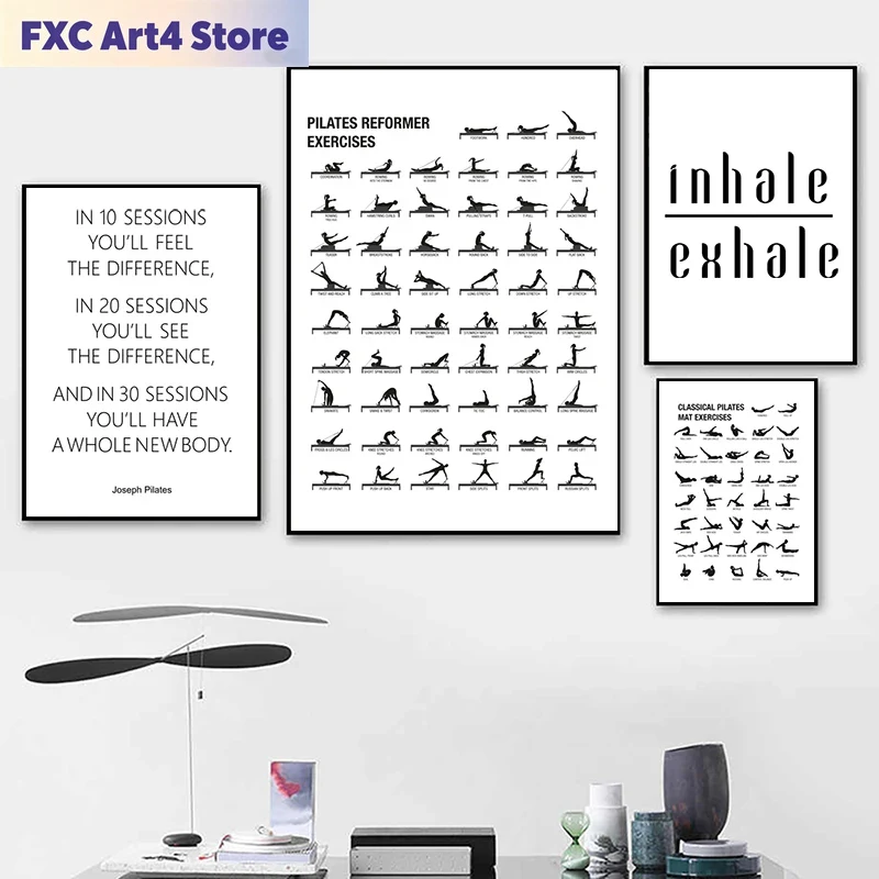 Fitness Yoga Pilates - Poster Senza Cornice per Allenamento Pilates,