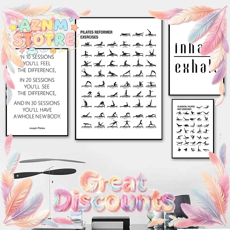 Poster con Grafico di Esercizi - Pilates Yoga Gifts recensione e prezzo